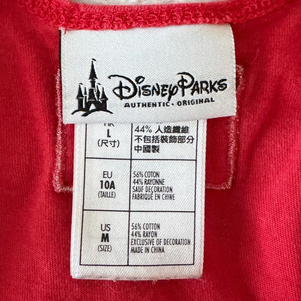 Disney Parks Girls Flare Tank Top Cross Back Size Medium Red Mickey Mouse